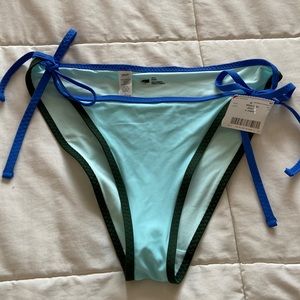 NWT Aerie Side-Tie Turquoise Cheeky Bikini Bottom Size Large